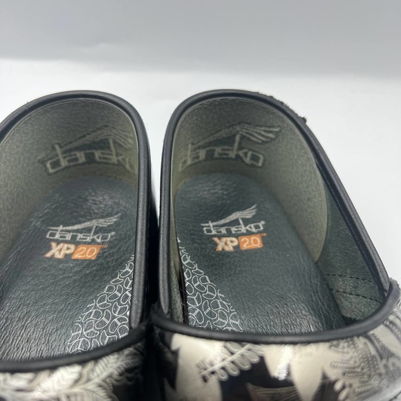 Dansko XP 20 Mules Clogs SIlver Greenery Mosaic Slip On Women's 40 US 9.5 - 10 - Picture 10 of 13